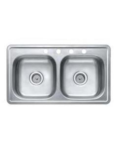 SINK KITCHEN STAINLESS STEEL 33X19X8