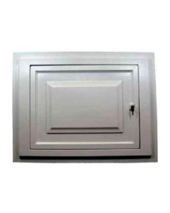 VINYL ACCESS DOOR WHITE WITH KEYED LOCK, FOR SKIRTING, BASEWALL, FOUNDATIONS 18