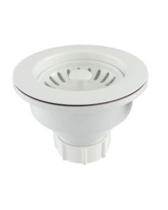 KITCHEN SINK STRAINER WITH BASKET WHITE 3.5