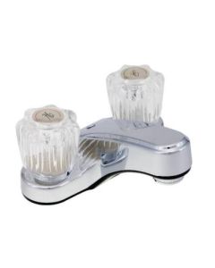 FAUCET LAVATORY 2 HANDLE CHROME PLASTIC UNDERBODY