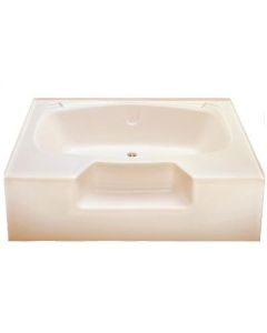 TUB 54X40 GARDEN STYLE W/STEP CENTER DRAIN ABS IVORY