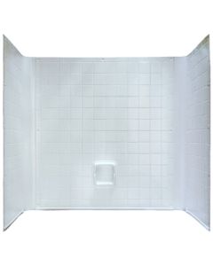 TUB SURROUND 54X40 ABS WHITE 3 PIECE