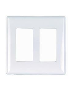 ELECTRICAL WALL PLATE WHITE DUPLEX , SNAP STYLE FOR SELF CONTAINED SWITCH OR OUTLET