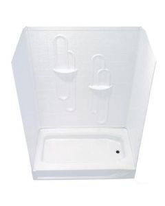 SHOWER PAN 54X28 ABS WHITE RIGHT DRAIN